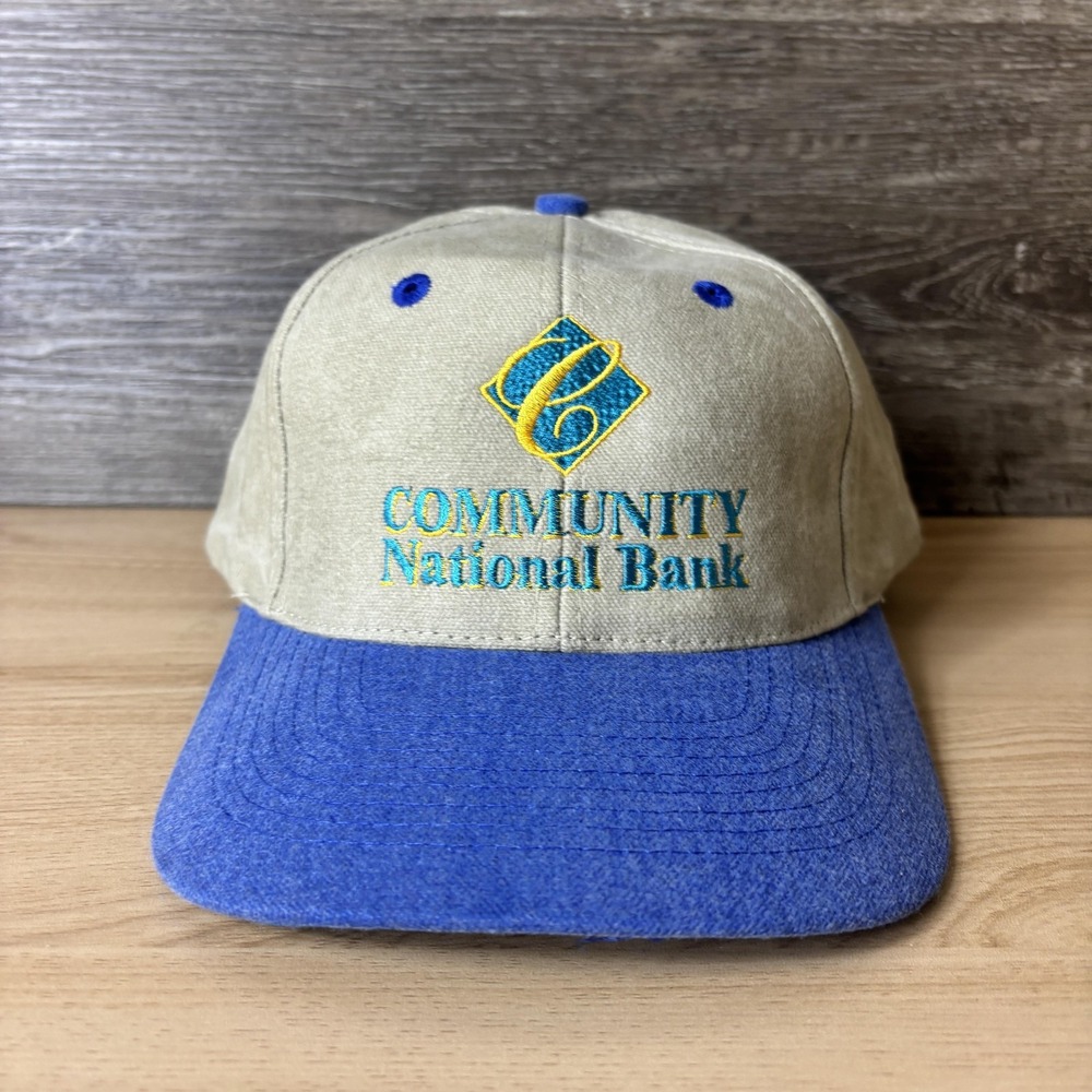 Community National Bank Hat Cap Strap Back Embroidered Promo Mens Nissin Bank